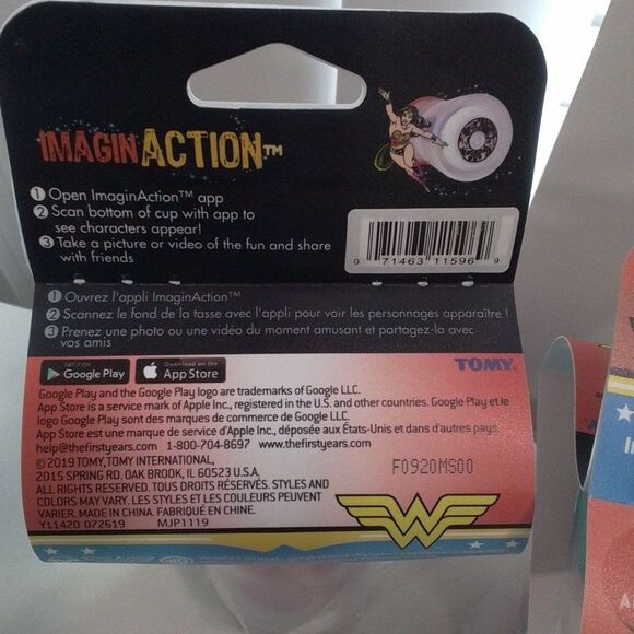 DC Superhero Girls Comic Wonder Woman Retro Insulated Sippy Cup 2 Pk NWT - Picture 4 of 10